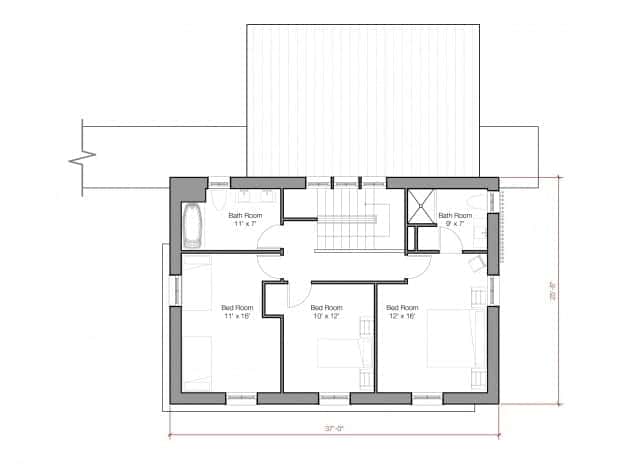 GO Logic 2300 SF prefab home - second level floor plan.