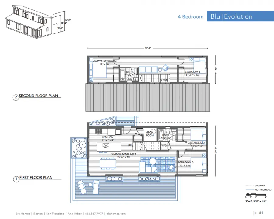 Blu Homes Evolution 4 BR Floor Plan ModernPrefabs
