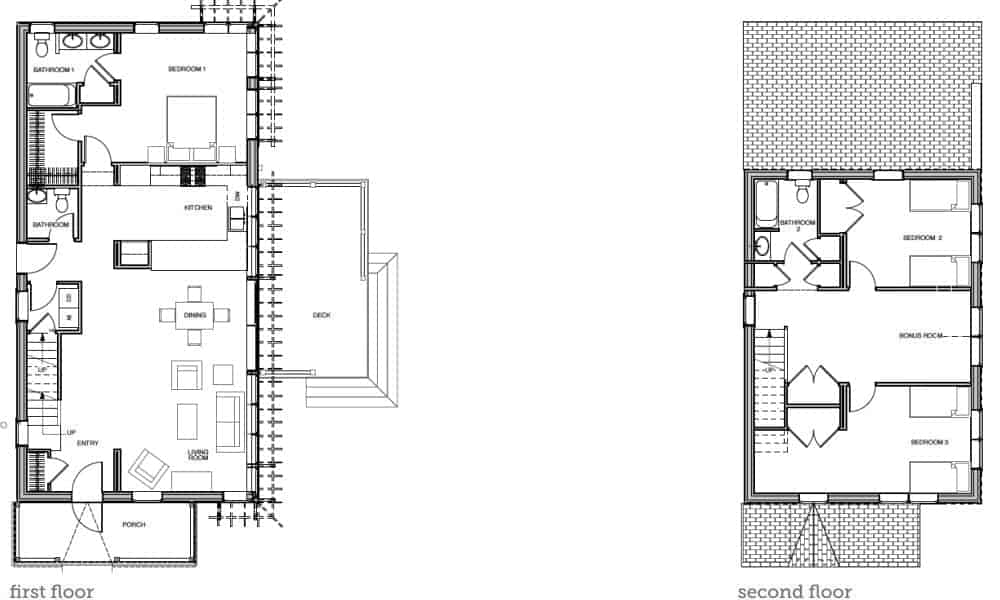 Brightbuilt Home Cushing prefab home floor plans.
