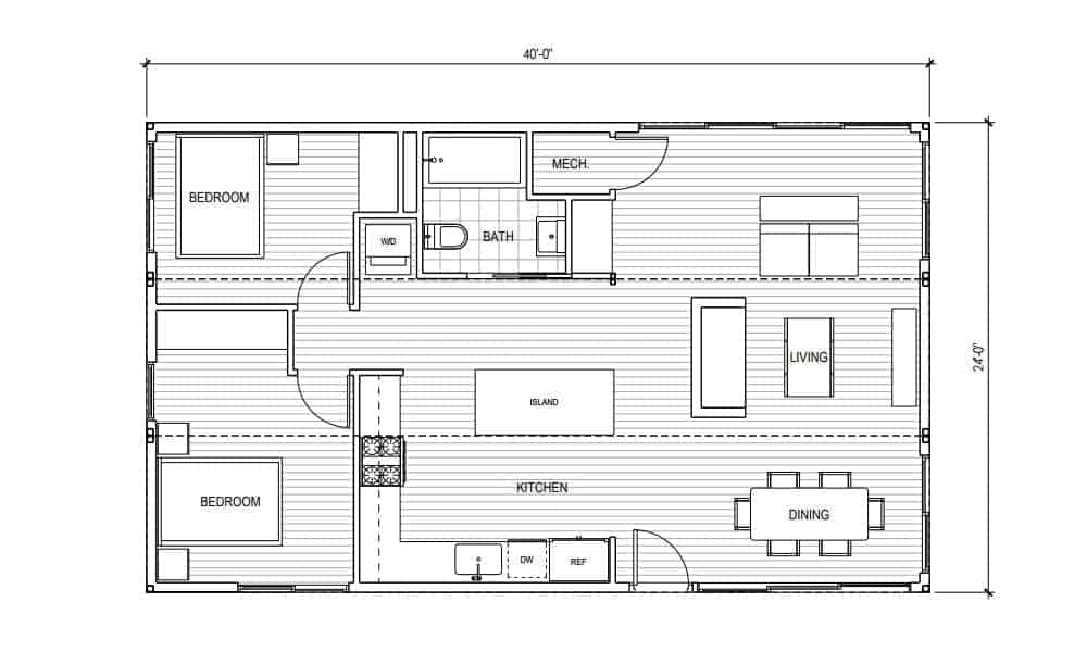 Connect Homes Connect 2 prefab home floor plan.