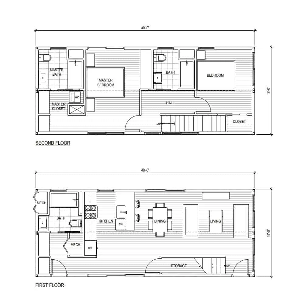 Connect Homes Connect 4T prefab home model two bedroom floor plan.