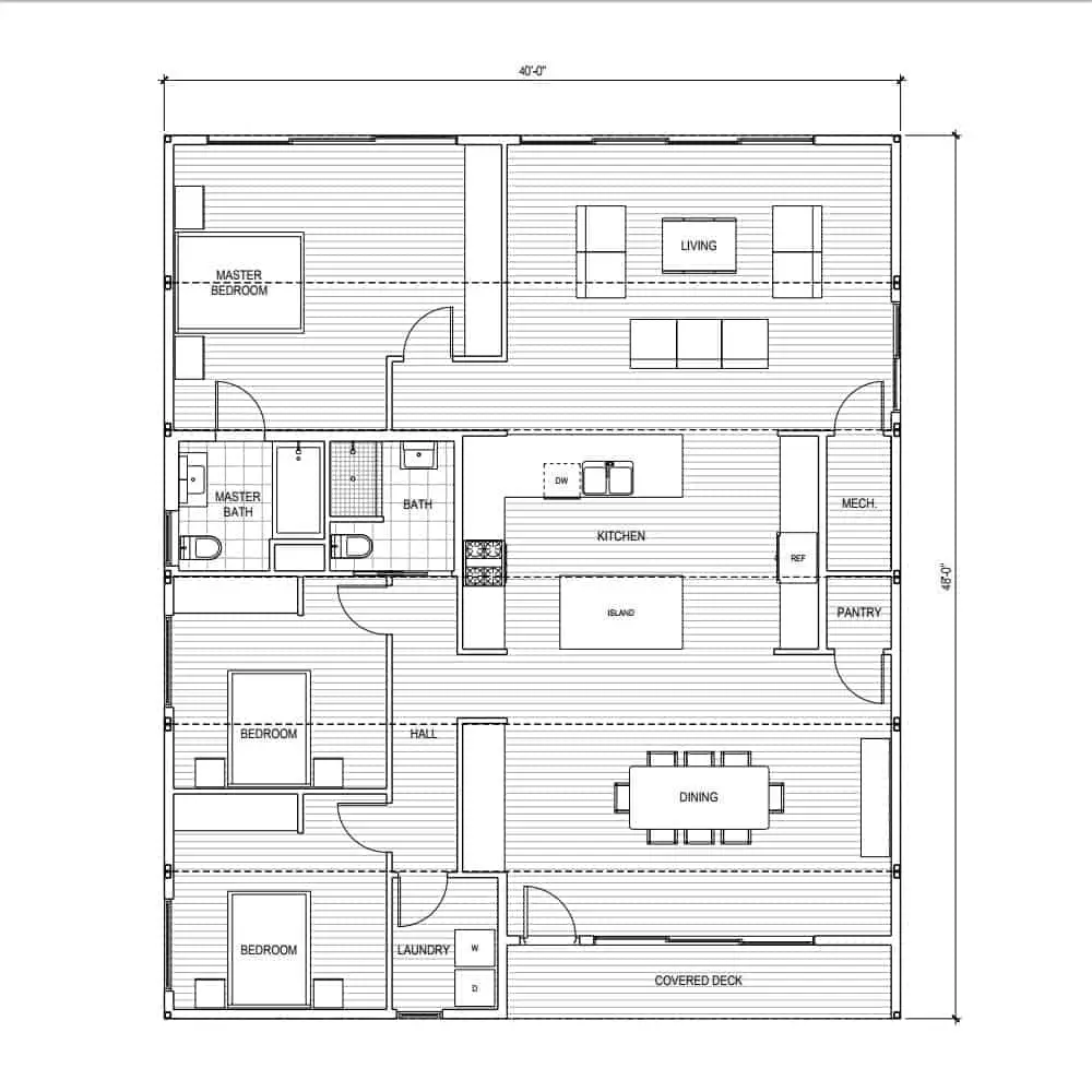 Connect Homes Connect 6 prefab home floor plan.