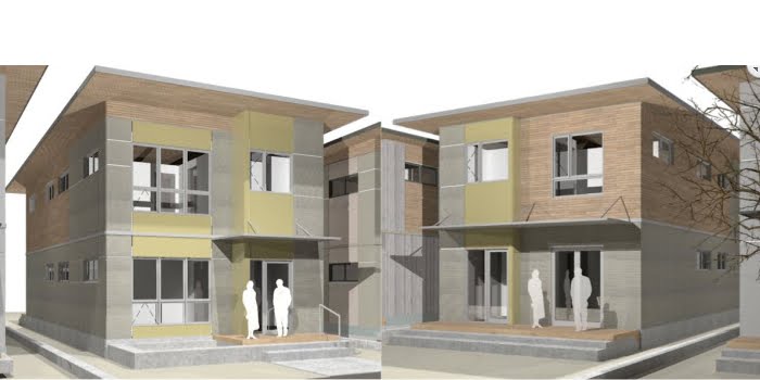 The Kingston prefab home by Karoleena - rendering of exterior front.