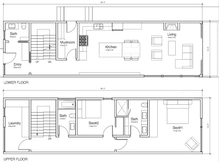 The Kitsilano prefab home - floor plan.