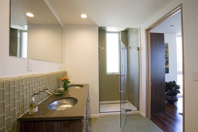 LivingHomes TK1.5 Kohler prefab home - master bathroom.
