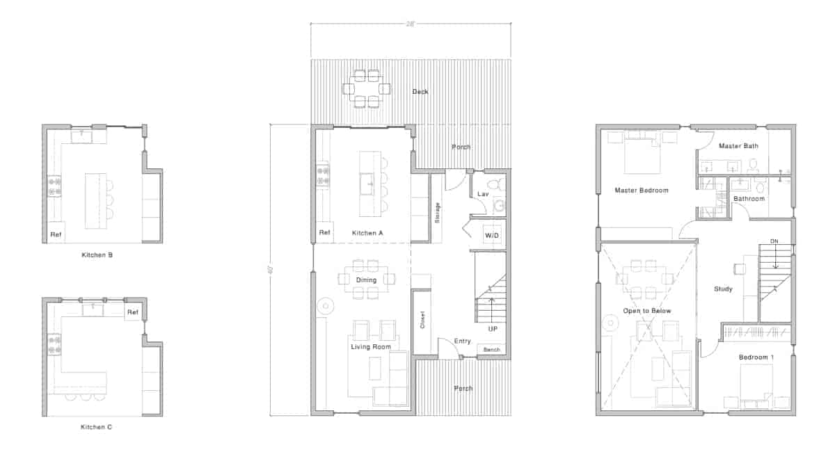 NODE Juniper modern prefab home 1700 sq ft Floor Plan.