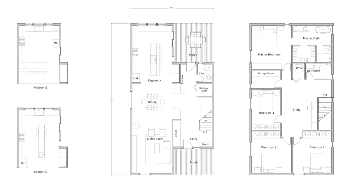 NODE Juniper 2500 sq ft modern prefab home floor plan.