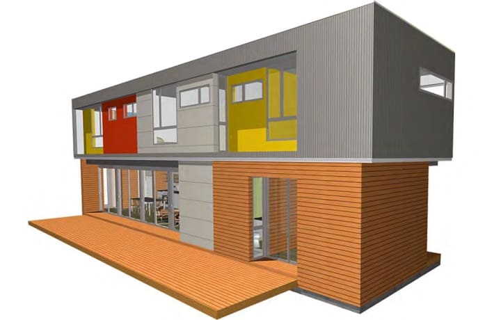 PieceHomes Solar Wall Prefab Home - Exterior Rendering.