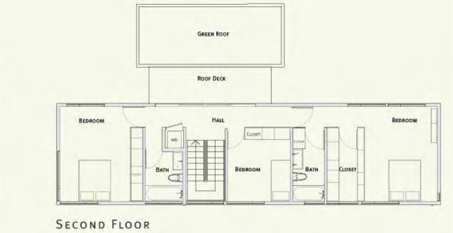 pieceHomes ph 2250 prefab home - second level floor plan.