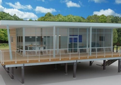 Jet Prefab The Hideout Prefab Home Model - Rendering Of Exterior And Deck.