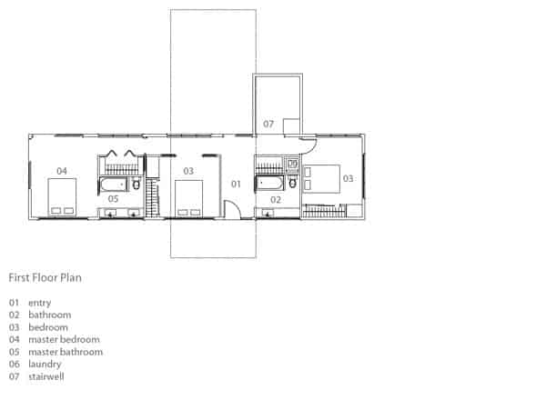 MA Modular Fire Island prefab home plans - second floor.
