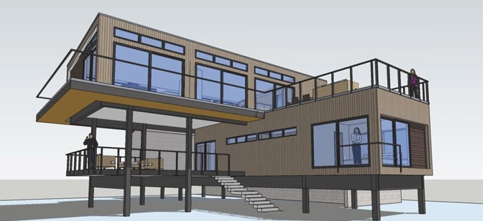 MA Modular Fire Island prefab home rendering (front).