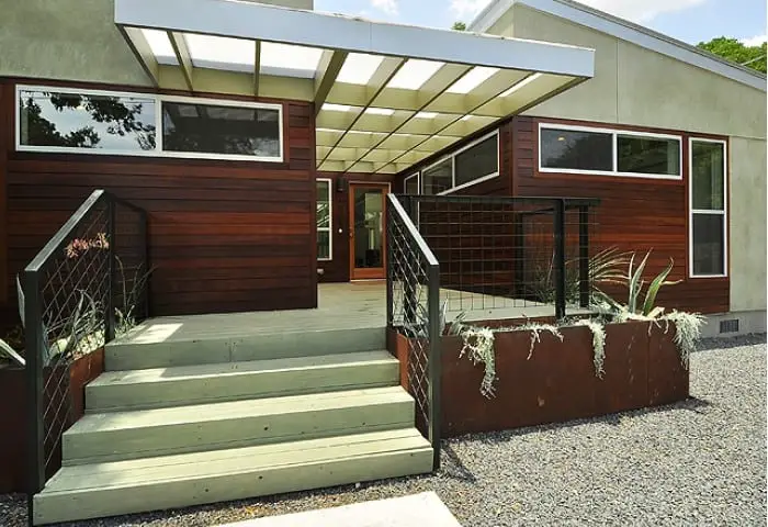 MA Modular Ford prefab home - view of entry.