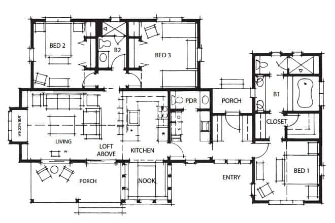 Method Homes Cabin Series Model 3 prefab home - plans.