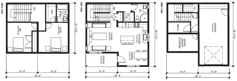 Method Home Option Series 3 Story prefab home - plan 3.1