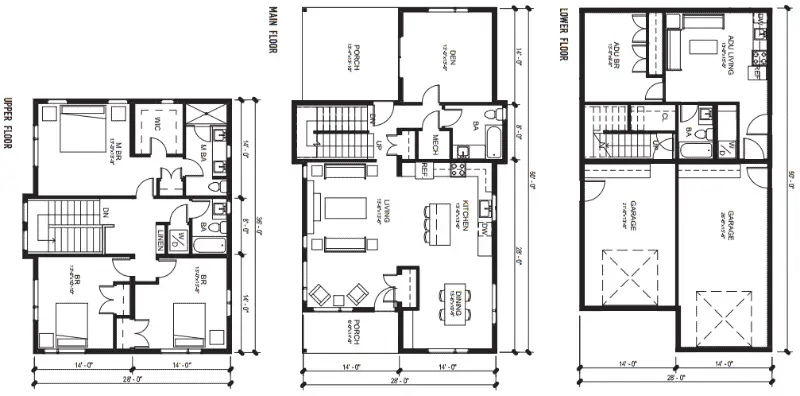 Method Home Option Series 3 Story prefab home - plan 3.3