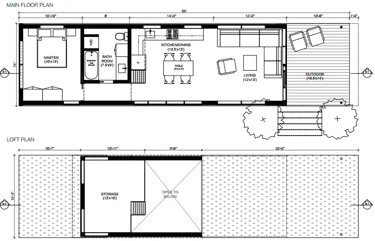 miniHome Cali Series Solo 2 prefab home - floor plan.
