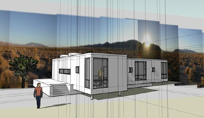 nottoscale T Modulome (Nevada) prefab home - exterior rendering.