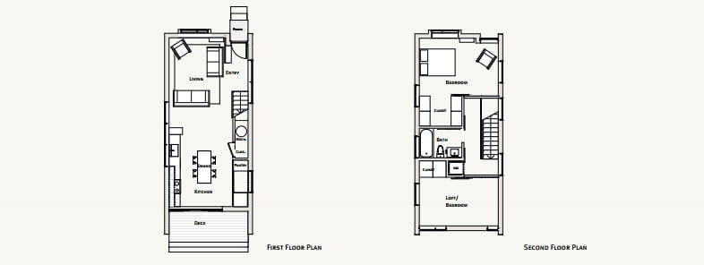 pieceHomes Tall House prefab home - floor plan.
