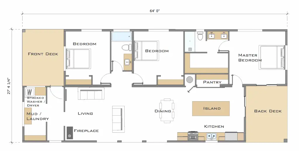 Zip Kit Homes Alpine 2 floor plan