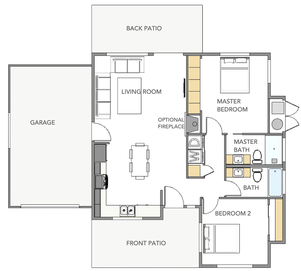 Zip Kit Homes Sedona floor plan.
